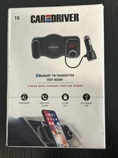 NIB Car and Driver  Vent Mount Bluetooth FM Transmitter  Black FREE SHIPPING