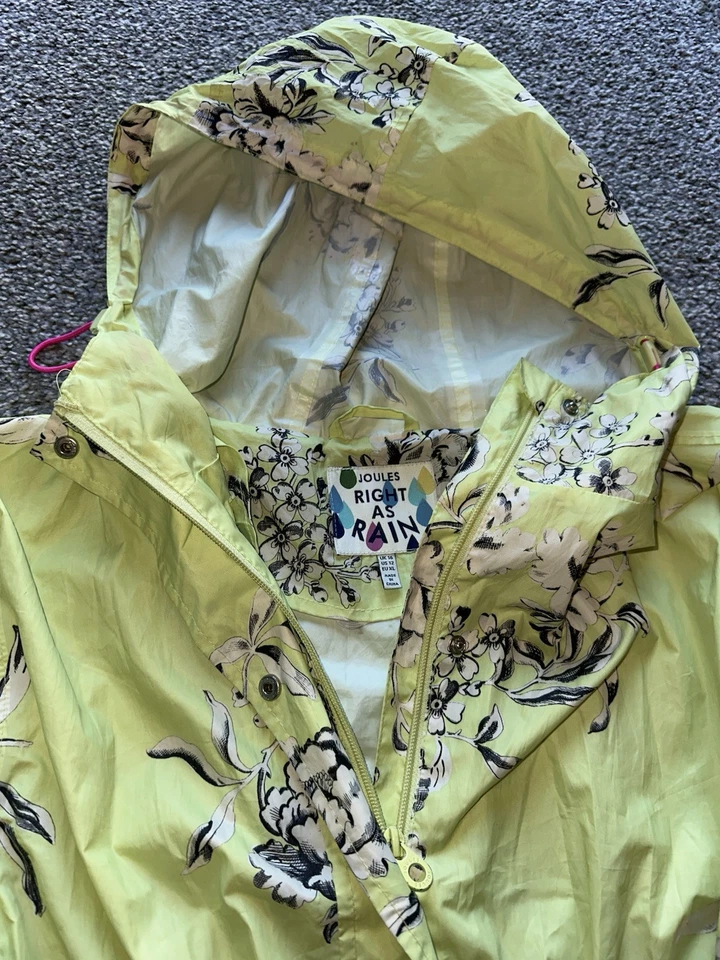 Womens Joules Rain Coat, Size 16, Floral, Packable, Lightweight, Hooded, (75) - Image 3 of 4