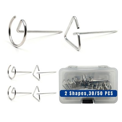 30/50 PCS Stainless Steel Bacon Skewers 2 Inch Reusable Metal Triangular Round
