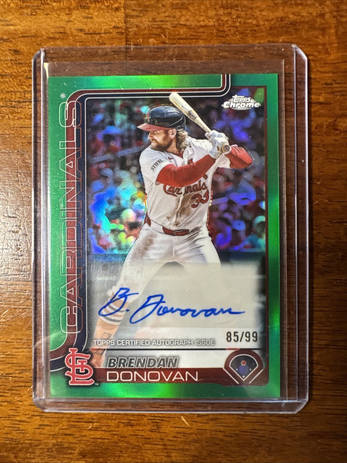 2025 Topps Chrome Update- Brendan Donovan Auto Green Refractor /99 Cardinals