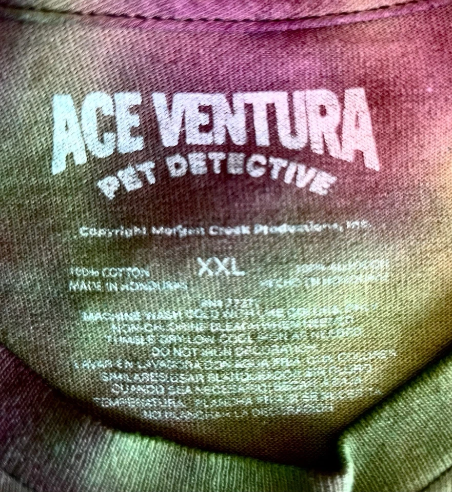 Ace Ventura Pet Detective. One of A Kind, Custom, Tye-dye Tee-shirt. Big 2XLarge - Image 4 of 4