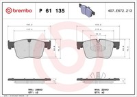 Bremsbelagsatz Scheibenbremse Prime Brembo P 61 135 FüR Opel CitroËN Spacetourer