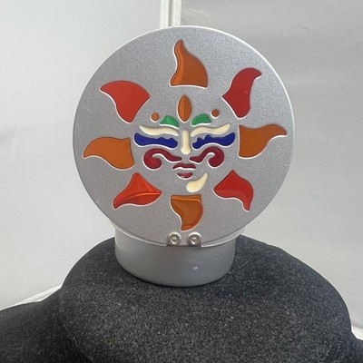Beautiful Colorful Sun Face Celestial Stained Glass Tea Light Candle Holder