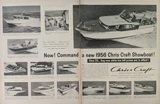 1955 Vintage Chris-Craft Water Boat. Boating, Print Ad