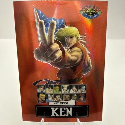 Street Fighter 2:  Champion Edition PSA Promo Card Ken Red Parallel 36/100 CLEAN