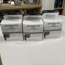 Kinesio Tex Gold Tape Black 2in 16.4ft 1 Roll Kinesiology Muscle Support Lot 3