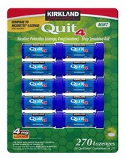 Kirkland Quit 4 mg Lozenge 270 Pieces Nicotine Polacrilex Stop Smoking Aid 01/27