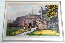 ANTIQUE J FARINGTON J STADLER THAMES HEAD AQUATINT 9" x 13" FRAMED PRINT 1793