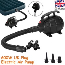 600W Electric Air Pump for Inflatable Gymnastics Mat Air Bed Pool Toy Black UK