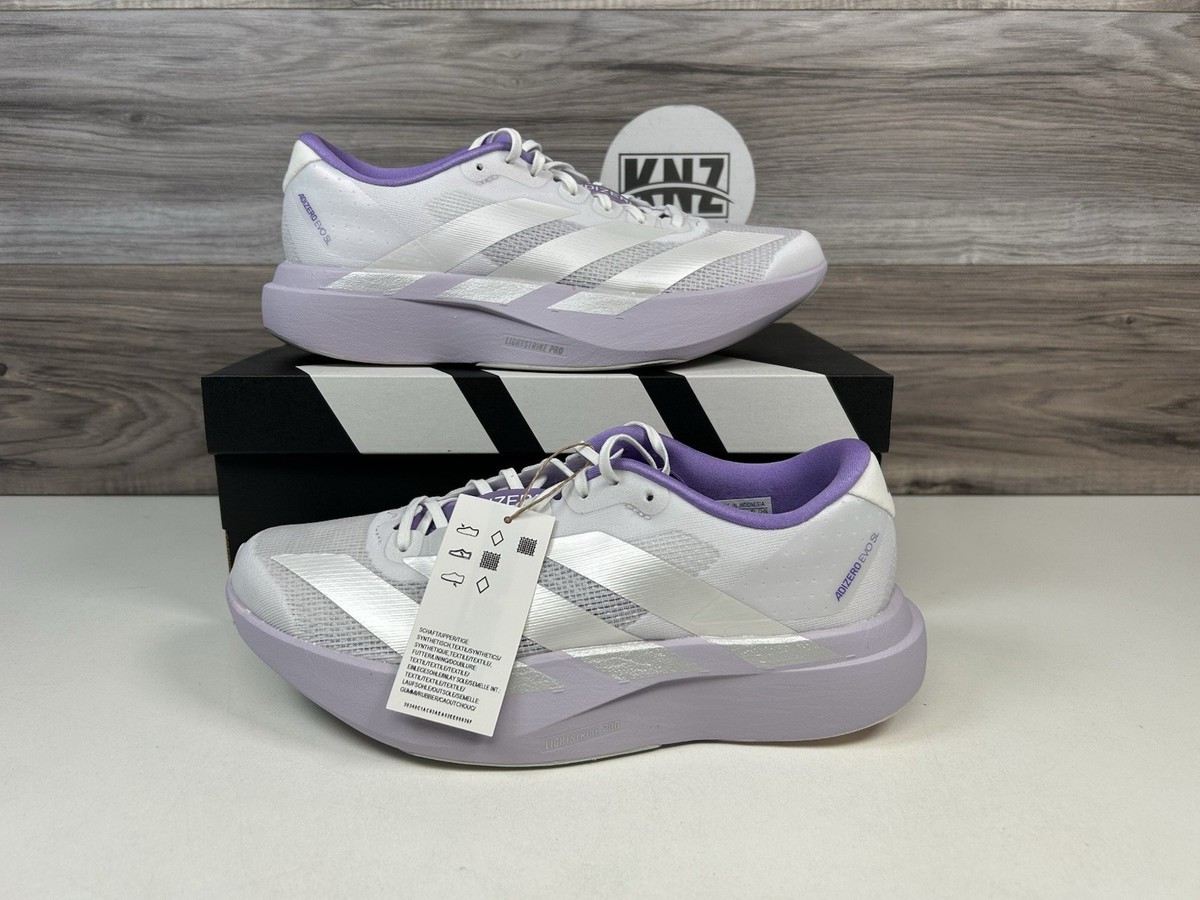 Adidas ADIZERO EVO SL White Purple Tint Women's (KI6958) Authentic