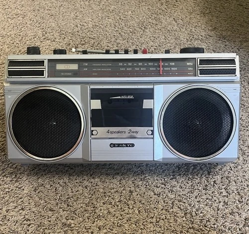 Vintage SANYO M9706 Stereo Cassette Recorder Boombox 1980'S - Tested Working