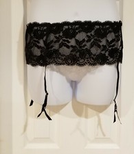 iCollection Black Garter Belt One Size