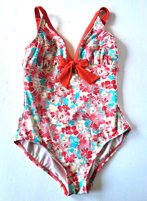 NWOT BEACH HOUSE SWIMSUIT SIZE 8 BLUE FLORAL PINK FLORAL ONE PIECE MSRP$85.00
