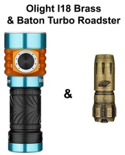 Olight Baton Turbo Roadster & I18 Brass Rechargeable LED Flashlights