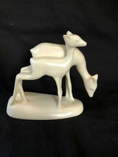 WHITE  Gouda FIGURINE couple of deer  by Peter Swildens  PLATEEL 