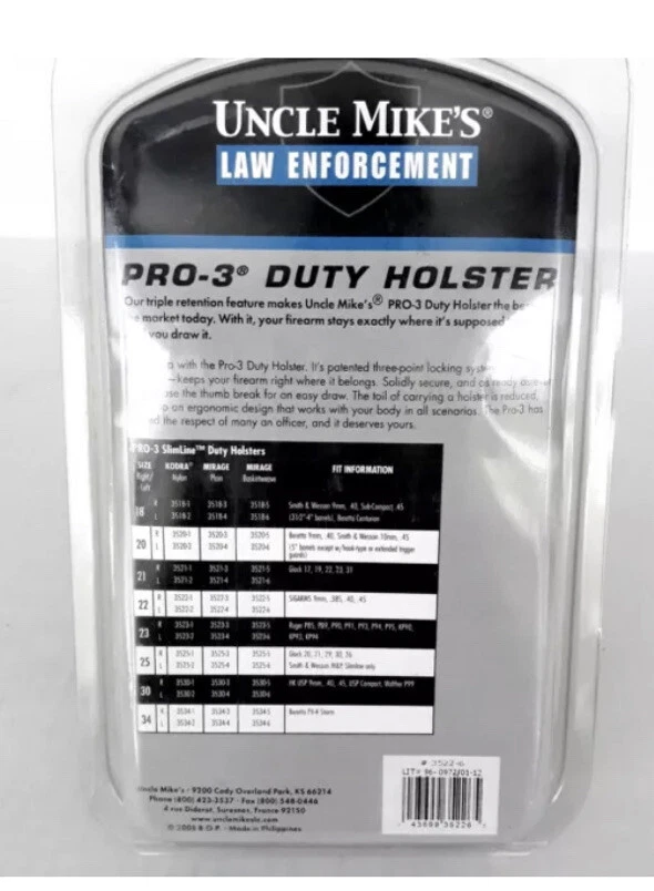 Sig P320 XFive PRO-3 Duty Holster Left Hand Basket Weave - Image 3 of 3