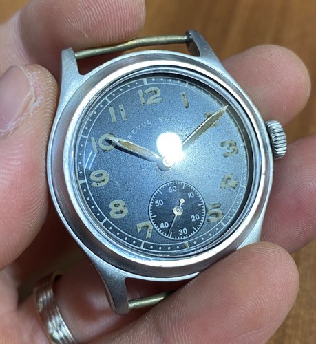 vintage Revue Sport DH Germany Military Army Watch Cal 59 Fixed Spring Bars - Picture 5 of 19