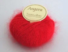 Valeria di Roma Angora Yarn - RED  #8019 (from a real angora rabbit)