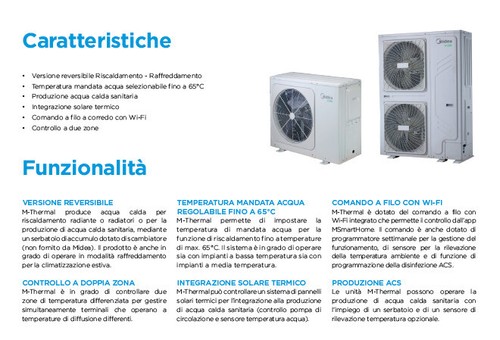 Pompa di Calore Mini Chiller Inverter Midea Monoblocco 12 Kw MHC-V12WD2N8-C A+++ - Foto 5 di 16