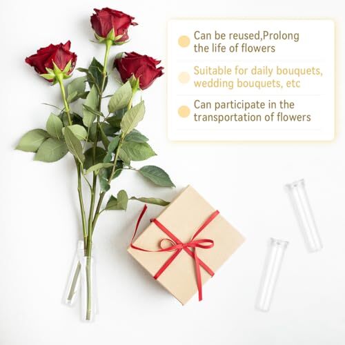 Vials for Flower Arrangements 2.8 Inch Floral Water Tubes Clear, 30 Pack - Picture 6 of 8