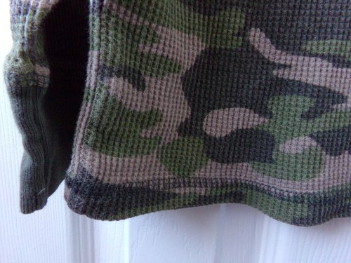 Boys Old Navy Camo Shirt Size 5 Green Hunting Camouflage Waffle Weave Thermal - Picture 8 of 15