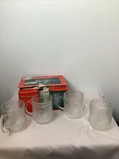 Christmas Mugs~ Set of 4~Maxi-Tasses de Noel ~Tempered Glass-by Duralex