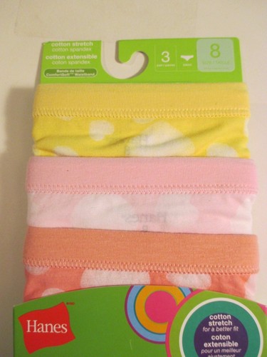 2 NWT Girls HANES PREMIUM Size 8 Heart BIKINIS HIPSTERS Underwear Underpants - Picture 6 of 12