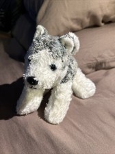 Aurora Husky Dog Wolf Gray White Plush Blue Eyes Floppy Stuffed Animal