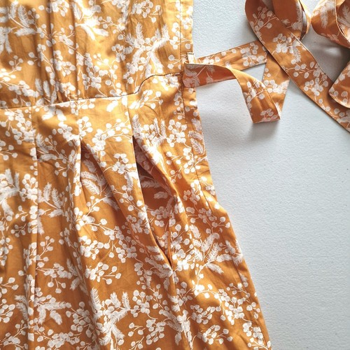 Seasalt Size 24 RRP £70 BNWT Yellow/White Floral Pattern Midi Dress Pockets - Picture 8 of 23