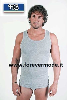 Men's FDB Wide Strap Tank Top In Pure Smooth Cotton Jersey Art 038 SL