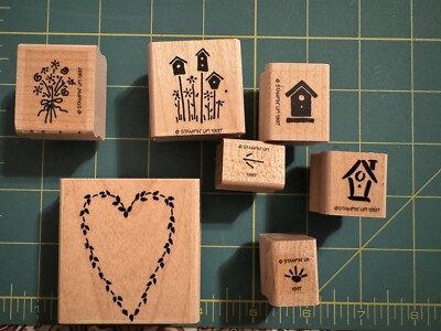 Stampin Up! Dear to My Heart Wood Mounted Stamp Set 7 Valentine Love birdhouse