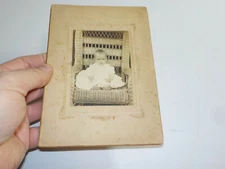 Antique Cabinet Card Photograph Small Baby Girl in Wicker Chair 