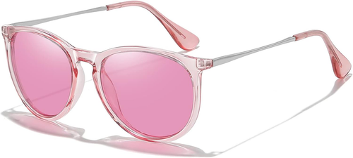 NEW Polarized Sunglasses Women Vintage Classic Retro Round Mirrored Frame Lens - Picture 12 of 38