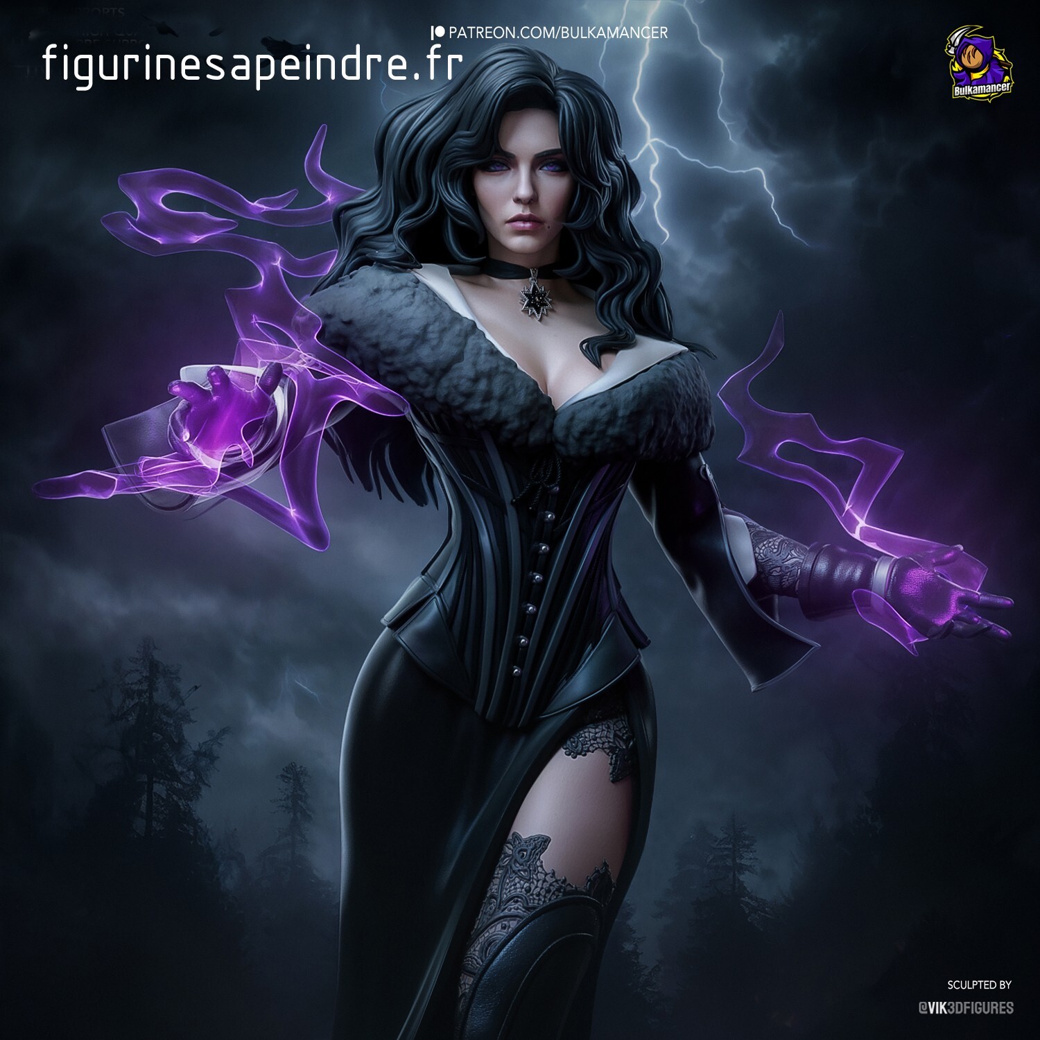 Figurine à peindre Yennefer The Witcher pour atelier de modélisme et peinture acrylique