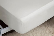 Image of 400 Thread Count Egyptian Cotton Fitted Sheet in Ivory All Sizes 30-46cm deep