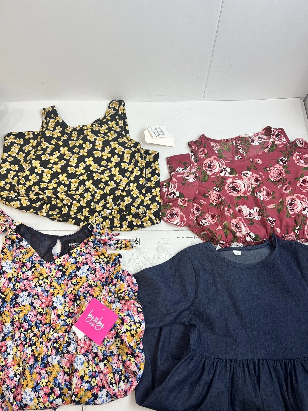 NEW NWT Girls 4 Piece Dress And Rompers Sz 8 - 10 By & By Girl Melrose Market