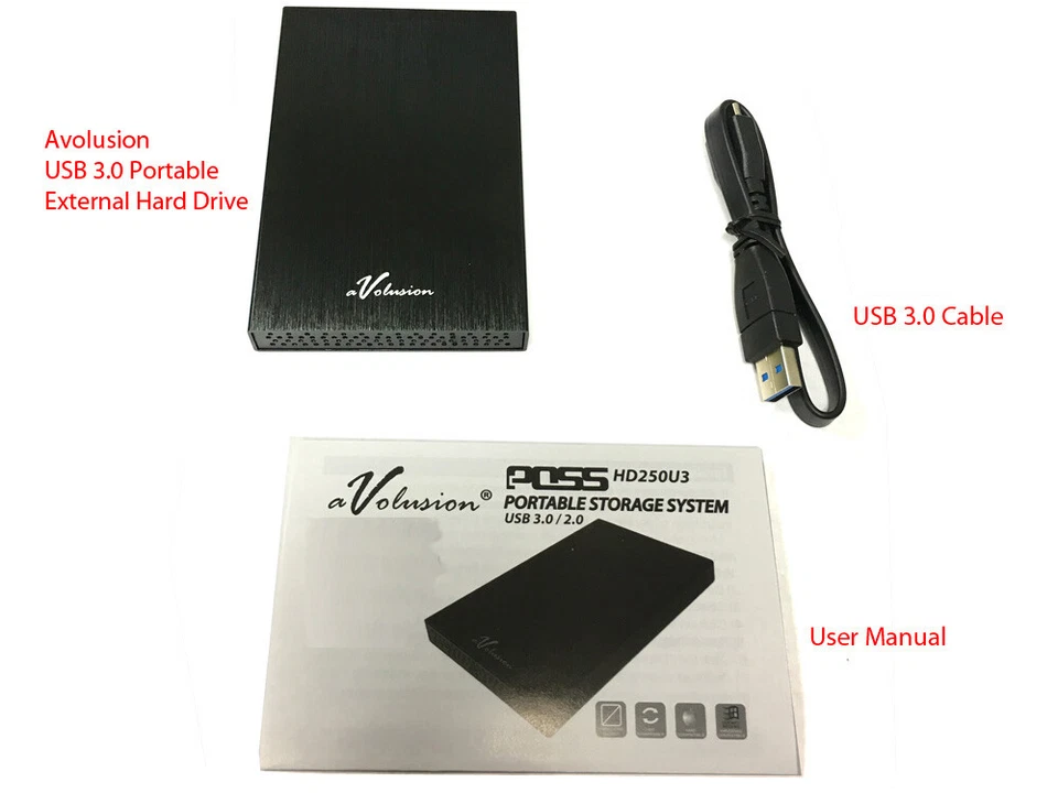 Avolusion HD250U3 120GB USB 3.0 Portable External Hard Drive (Black) Ultra Slim - Image 4 of 4