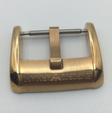 CORREA DE CUERO ORO ROSA 18 MM CORREA ESPIGA CIERRE DE HEBILLA PARA EMPORIO ARMANI AR4212