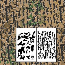 2Pack Vinyl Airbrush Spray Stencils 10Mil - 14x9" Camouflage Tree Bark Multicam