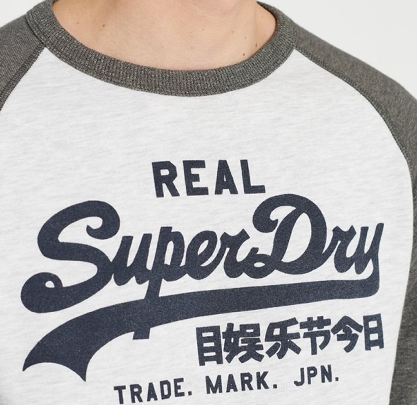 Superdry sweatshirt top crew neck raglan sleeve men's sizes S, L image 2