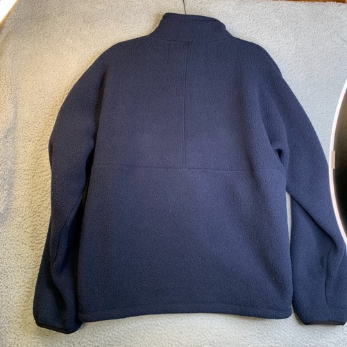 Wellen Fleece Pullover Mens Size XL Navy Kangaroo Pocket 1/2 Zip Snaps XL - Picture 10 of 12