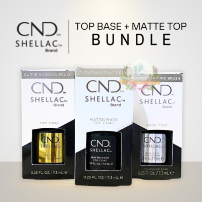 CND Shellac Set 3 Original Top Base + Matte Top 0.25 oz Each FREE SHIPPING