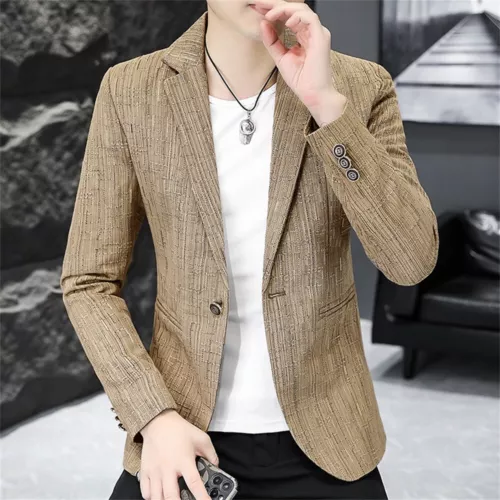 Men Work Blazer Jacket Business Casual Button Slim Fit Suit Coat Tops Solid