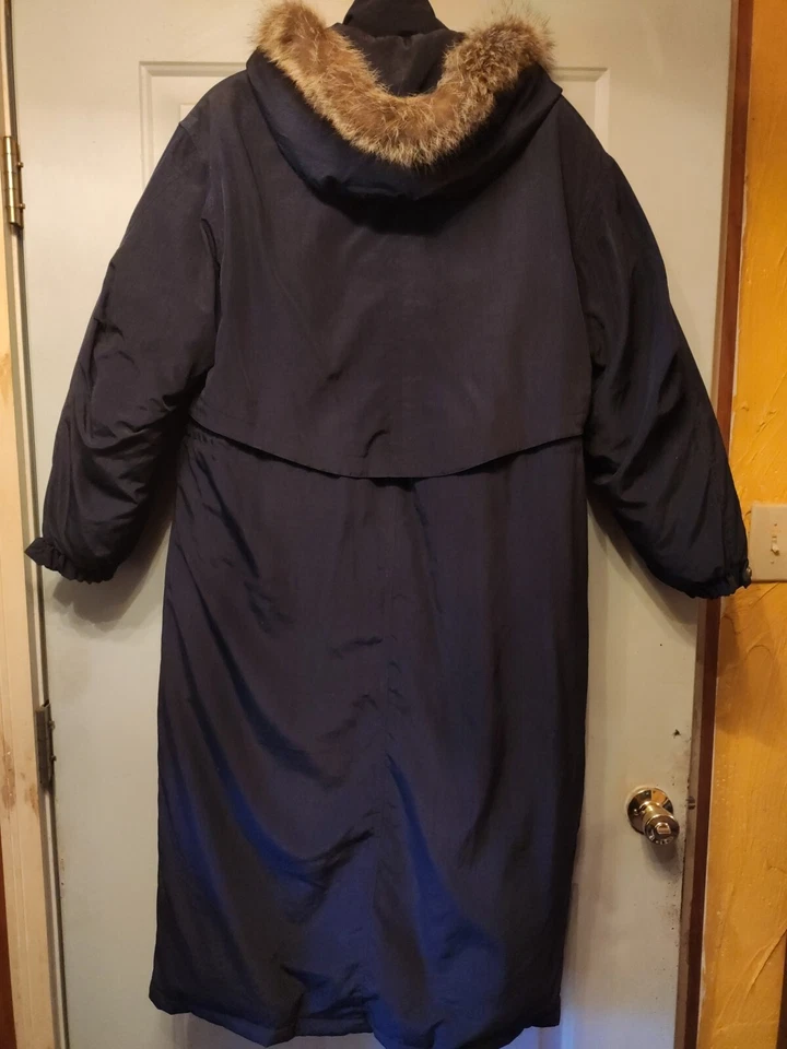 Chaqueta Parka Abrigo FLEET STREET LTD. Para Mujer Larga ABAJO Talla M Cuello de Piel Sintética Foto 3 de 4