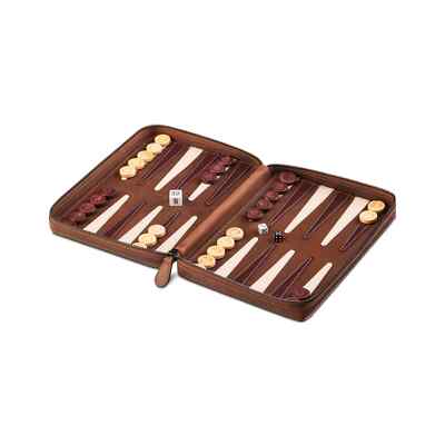 Deluxe Backgammon Set - Original Crazy Horse Vintage Leder - von Melia Games