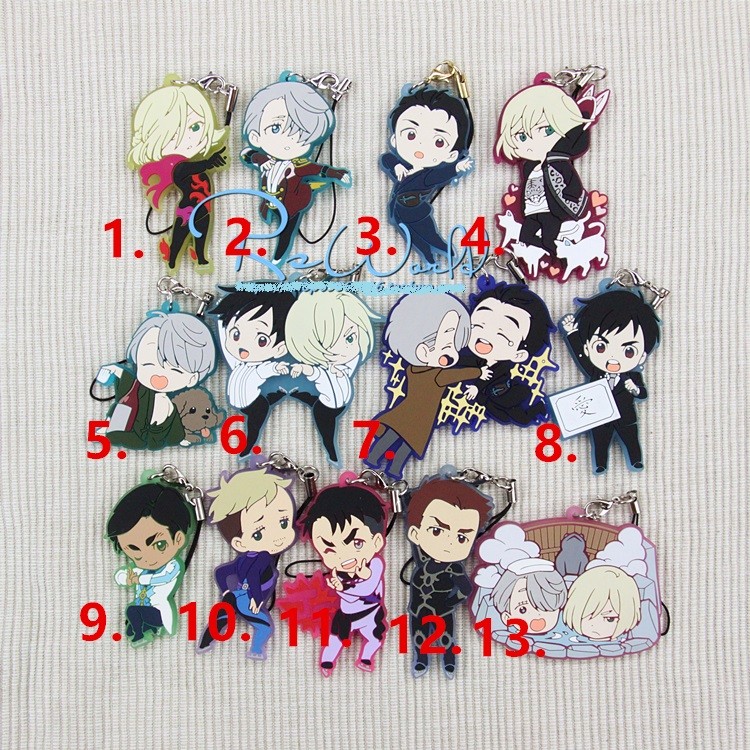 Anime Yuri!!! Yuri on Ice Keychain Yuri Victor Special Rubber Strap Phone  Charm
