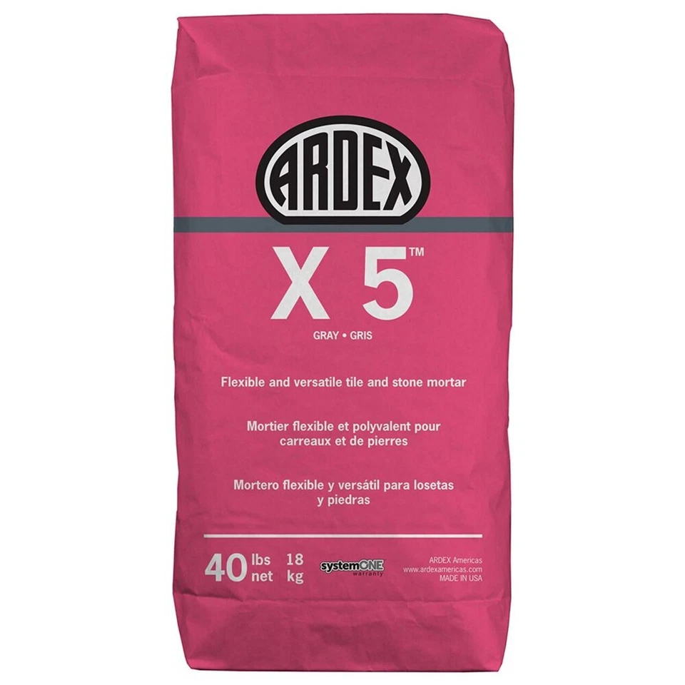 Ardex X 5 Flexible Tile and Stone Mortar - Gray, 40 lb