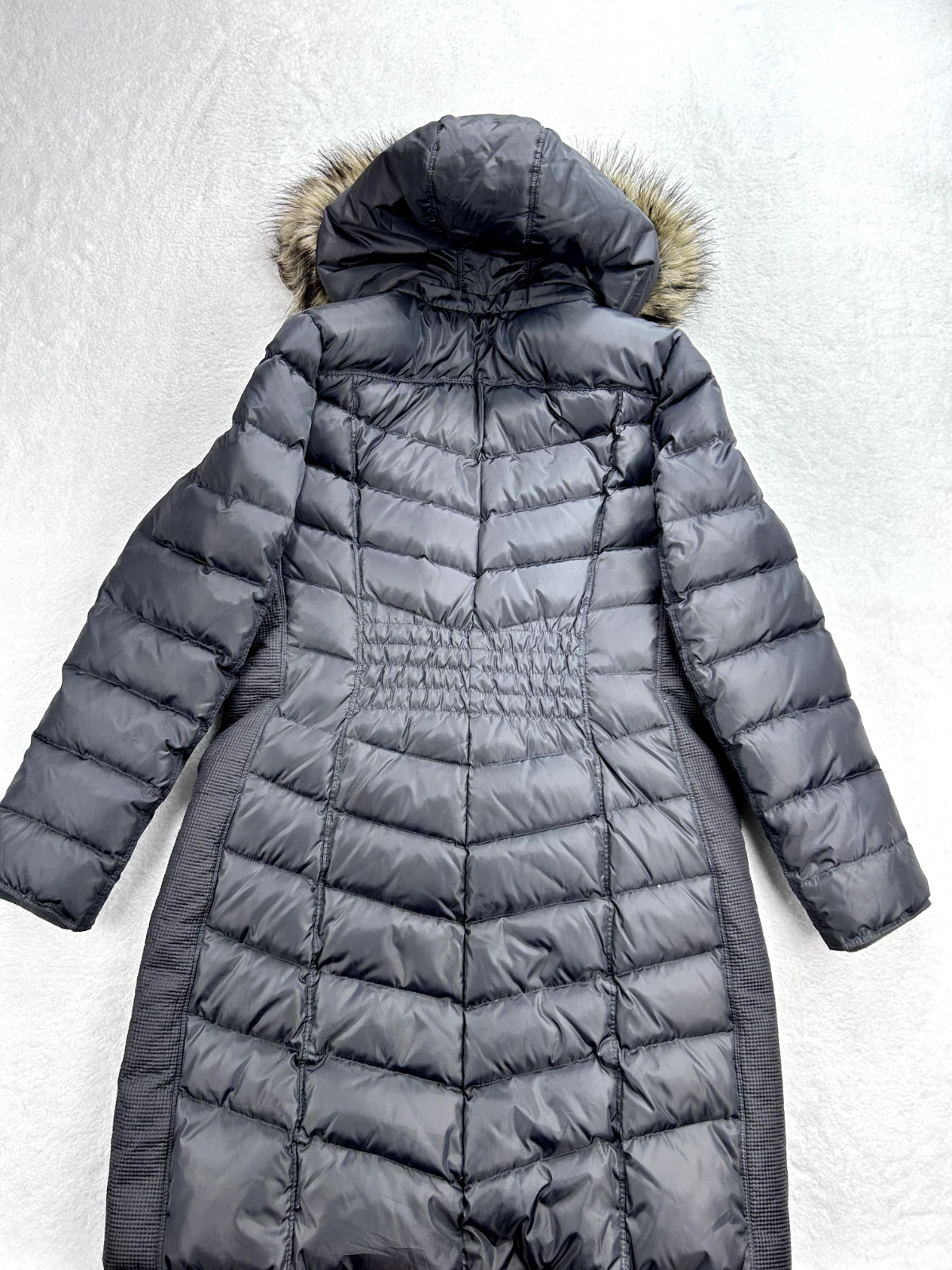 Cappotto lungo piumino Michael Kors donna M nero pelliccia sintetica cappuccio ottone zip oca