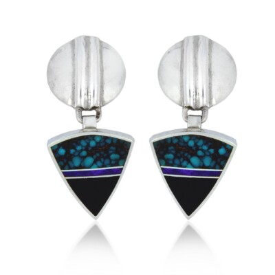 Vintage Ray Tracey Knifewing Sterling Silver Gemstone Inlay