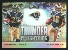 Marshall Faulk Isaac Bruce 2020 Playoff Thunder Lightning Silver Prizm #13 Rams